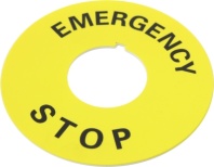 Надпись «Аварийная остановка»