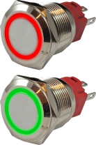 Кнопка металлическая 19 мм антивандальная с подсветкой SD16-V-19IFB