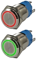 Кнопка металлическая 16 мм антивандальная с подсветкой SD16-V-16IF1B