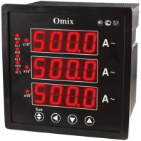 Амперметр трехфазный щитовой с релейным выходом Omix P99-A3-3-K