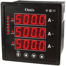 Амперметр трехфазный щитовой с релейным выходом Omix P99-A3-3-K