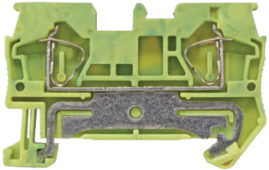 Клемма заземления пружинная самозажимная проходная JUT3-4PE