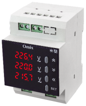 Вольтметр трехфазный на DIN-рейку Omix D3-V3-3-N2