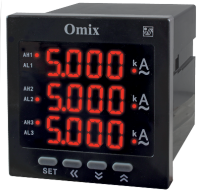 Амперметр трехфазный щитовой с тремя релейными выходами Omix P99-AZ3-3-3K