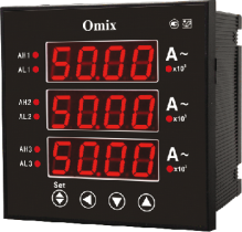 Амперметр трехфазный щитовой с 3 релейными выходами Omix P99-A3-3-3K