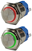 Кнопка металлическая 16 мм антивандальная с подсветкой SD16-V-16ICD
