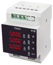 Амперметр трехфазный на DIN-рейку Omix D3-A3-3-N2